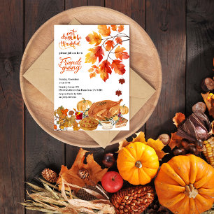 Thanksgiving Friendsgiving Dinner Fall Turkey Invitation