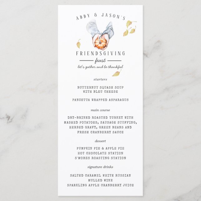 Thanksgiving Friendsgiving Dinner Menu (Front)