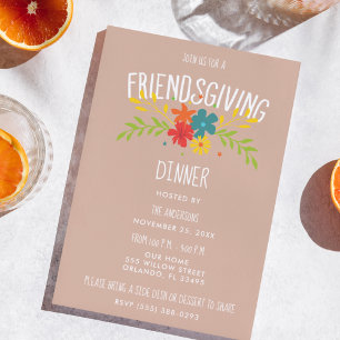 Thanksgiving Friendsgiving Dinner Party  Invitation
