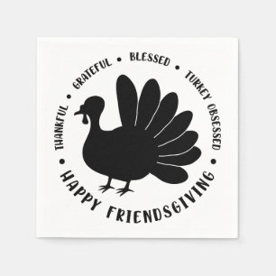 Thanksgiving Friendsgiving Fall Turkey Holiday Napkin