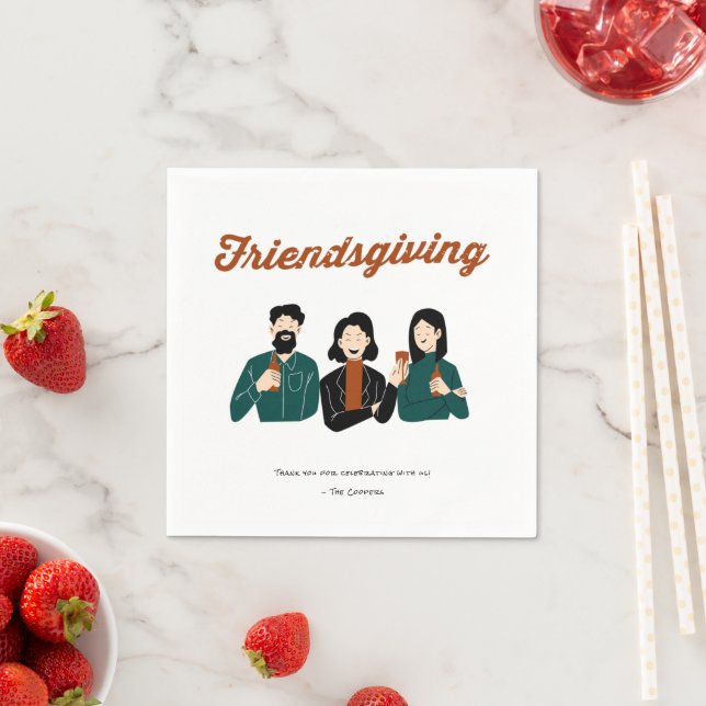 Thanksgiving Friendsgiving Friend Dinner Party Napkin (Insitu)
