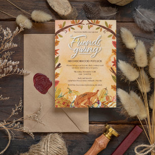Thanksgiving Friendsgiving Neighbourhood Potluck  Invitation
