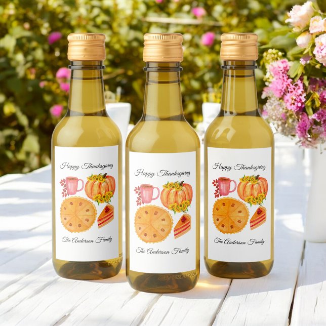 Thanksgiving Friendsgiving Pumpkin Spice Latte  Wine Label (Creator Uploaded)