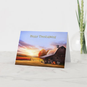 Thanksgiving From Our House to Yours Barn and Farm Card
