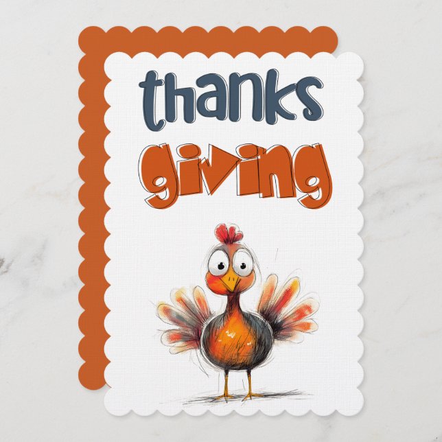 Thanksgiving from the Goofy Turkey عيد الشكر Invitation (Front/Back)