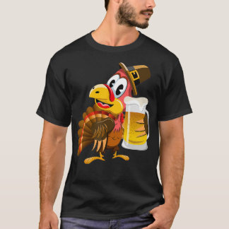 Thanksgiving Funny Beer Turkey  T-Shirt
