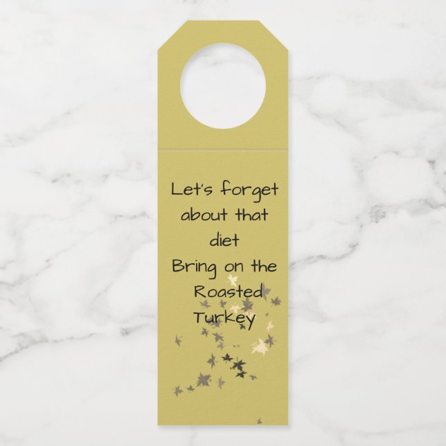 Thanksgiving - funny Bottle Hanger Tag (Front)