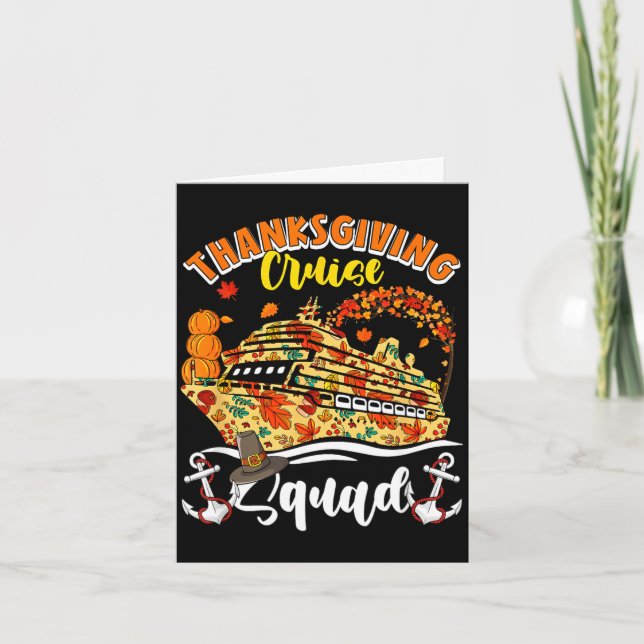 Thanksgiving funny cruise squad colourful fall card (Front)