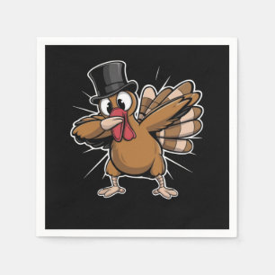 Thanksgiving Funny Dabbing Turkey Fall Napkin