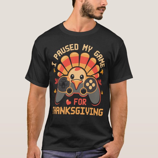 Thanksgiving Funny Gamer Turkey Gaming Lover Boys T-Shirt (Front)