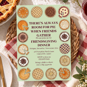 Thanksgiving Funny Pie Friendsgiving Party diner Invitation