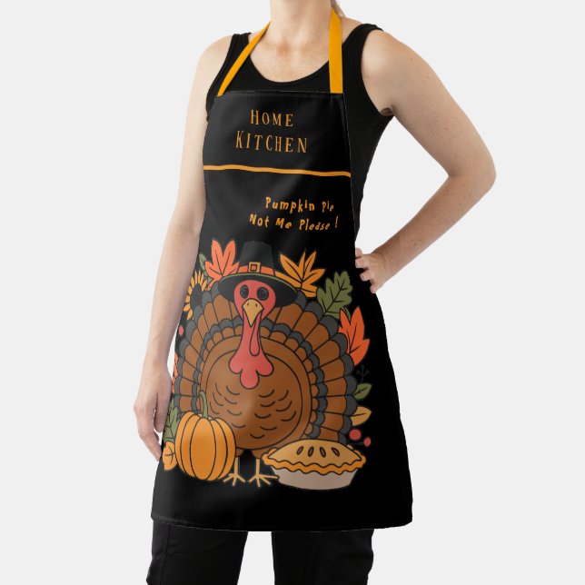 Thanksgiving, Funny Turkey Chef, Gobble, Modern  Apron (Insitu)