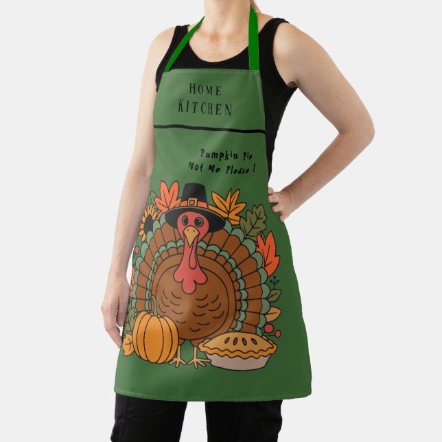 Thanksgiving, Funny Turkey Chef, Gobble, Modern  Apron (Insitu)
