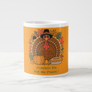 Thanksgiving, Funny Turkey Chef, Gobble, Modern  G Large Coffee Mug