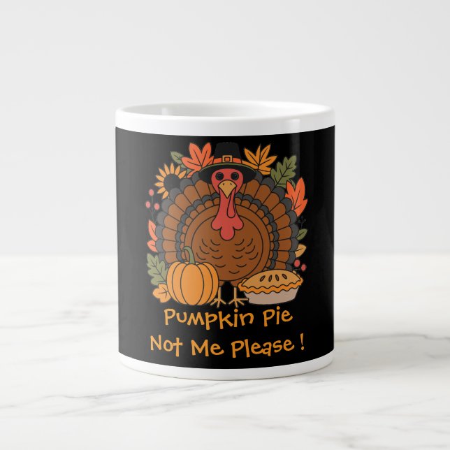 Thanksgiving, Funny Turkey Chef, Gobble, Modern Gi Large Coffee Mug (Front)