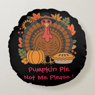 Thanksgiving, Funny Turkey Chef, Gobble, Modern  Round Cushion