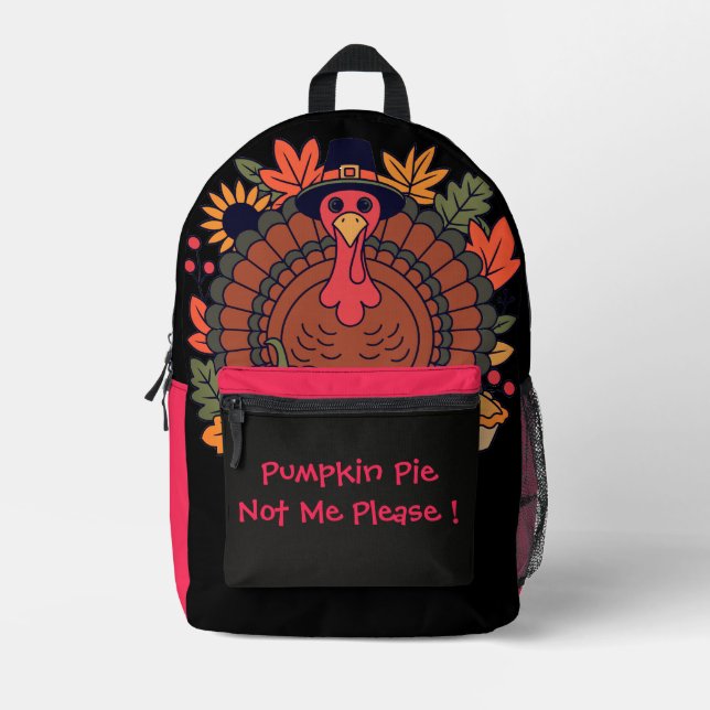 Thanksgiving,Funny Turkey Chef, Gobble  Printed Ba Backpack (Front)