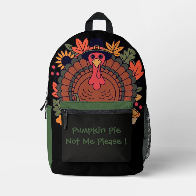 Thanksgiving,Funny Turkey Chef, Gobble  Printed Backpack (Front)