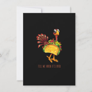 Thanksgiving Funny Turkey Dresses as Taco Thanksgi Invitation