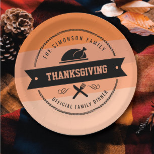 Thanksgiving Funny Turkey Personalised Paper Plate