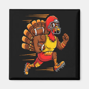 Thanksgiving Funny Turkey Playing Football Men Boy Magnet