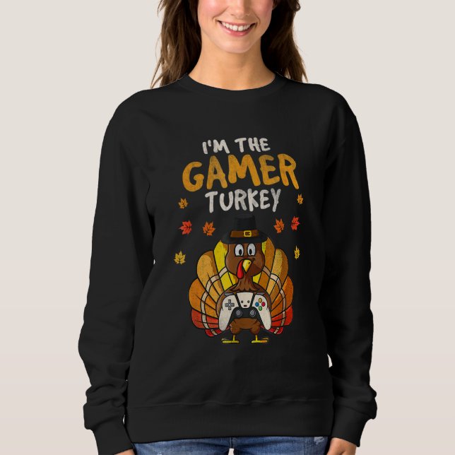 Thanksgiving Game Controller Thanksgiving  Boys Ga Sweatshirt (Front)