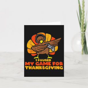 Thanksgiving Gamer Turkey Video Game Lovers Kids B Card