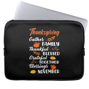 Thanksgiving Gather Family Laptop Sleeve