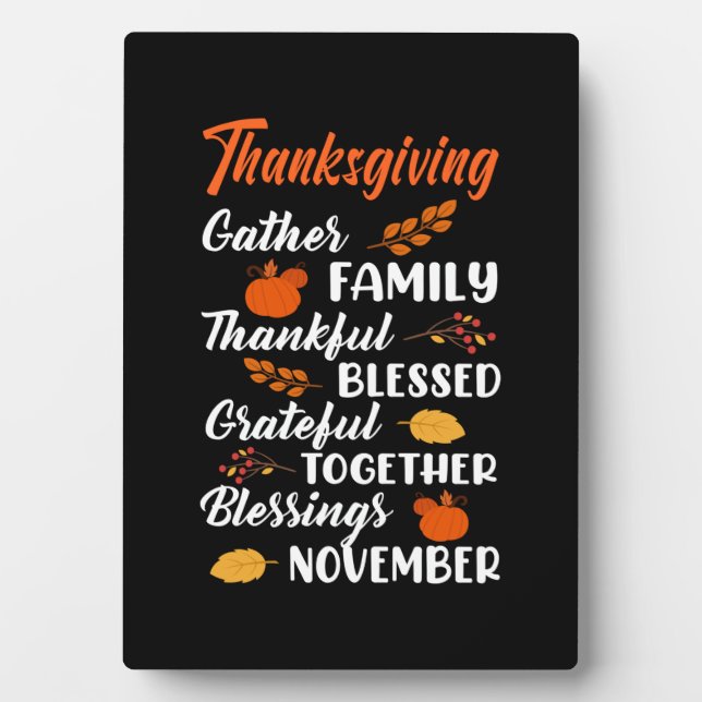 Thanksgiving Gather Family Plaque (Front)