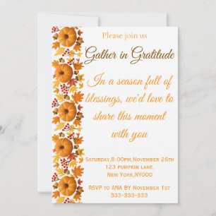 Thanksgiving gathering in gratitude Invitation