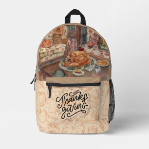 Thanksgiving, Gathering, Whole Roast Roast Turkey Printed Backpack