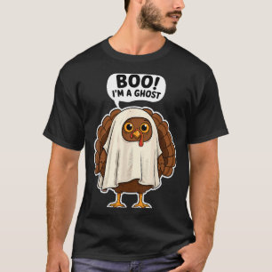 Thanksgiving Ghost Turkey Disguise Funny Halloween T-Shirt