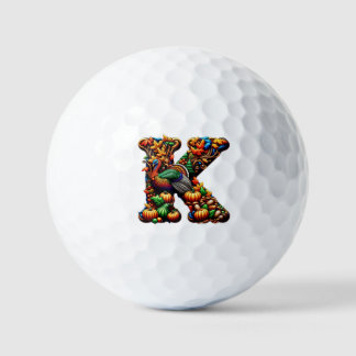Thanksgiving gift for letter k golf balls