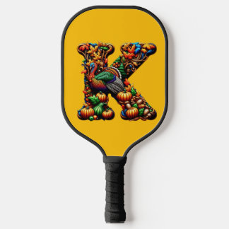 Thanksgiving gift for letter k pickleball paddle