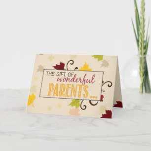 Thanksgiving Gift of Parents Leaves Holiday Card