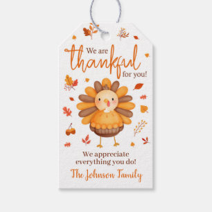 Thanksgiving Gift Tags, We Are Thankful for You Tags