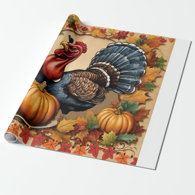 Thanksgiving gift wrapping paper (Unrolled)