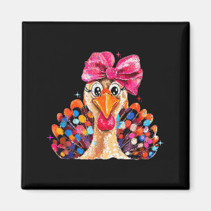 Thanksgiving Girls,coquette Turkey Funny Women, Gi Magnet