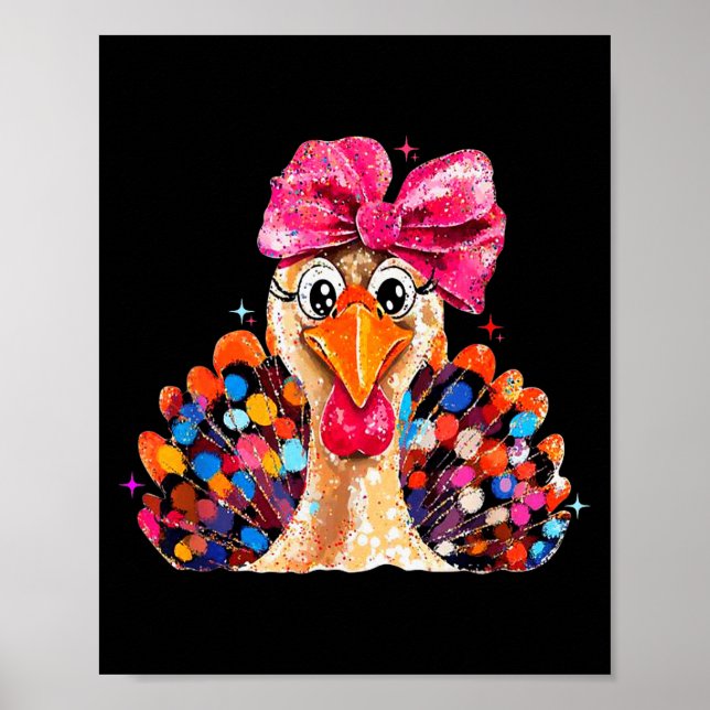Thanksgiving Girls,coquette Turkey Funny Women, Gi Poster (Front)