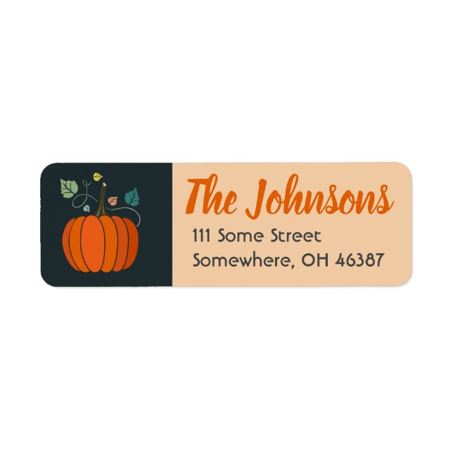 Thanksgiving Give Thanks Pumpkin Address Labels (Front)