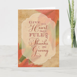 Thanksgiving-Give Us a Heart Full of Thanks & Givi Thank You Card
