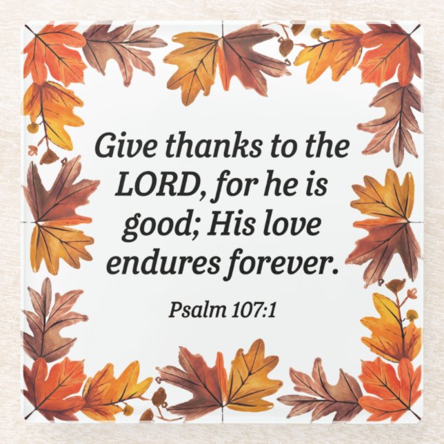 Thanksgiving Glass Coaster (Front)