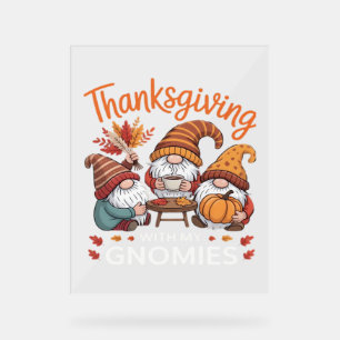 Thanksgiving Gnome Fall Leopard Turkey Essential T Acrylic Sign