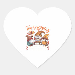 Thanksgiving Gnome Fall Leopard Turkey Essential T Heart Sticker