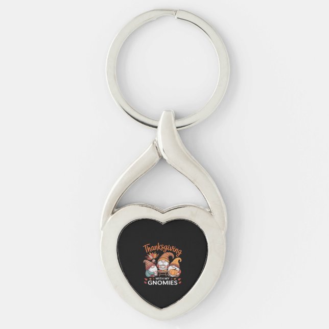 Thanksgiving Gnome Fall Leopard Turkey Essential T Key Ring (Front)