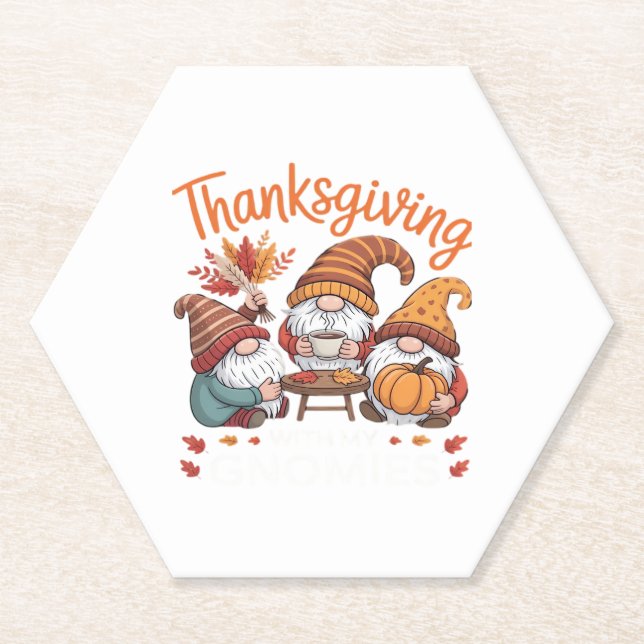 Thanksgiving Gnome Fall Leopard Turkey Essential T Paper Coaster (Front)