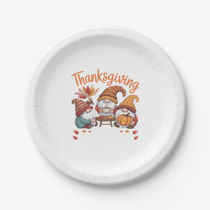 Thanksgiving Gnome Fall Leopard Turkey Essential T Paper Plate