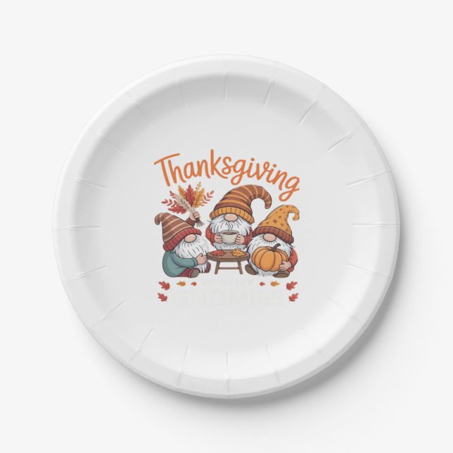 Thanksgiving Gnome Fall Leopard Turkey Essential T Paper Plate (Front)