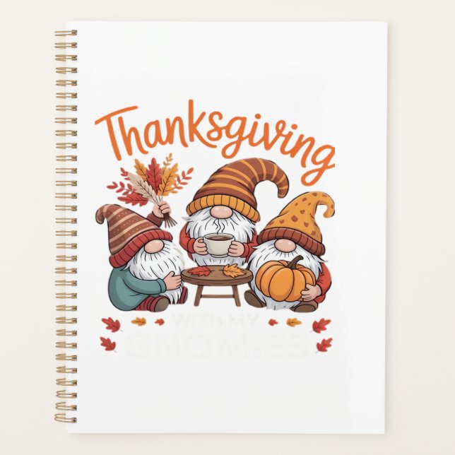 Thanksgiving Gnome Fall Leopard Turkey Essential T Planner (Front)