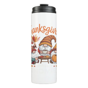 Thanksgiving Gnome Fall Leopard Turkey Essential T Thermal Tumbler
